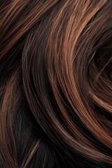 Naklejka premium Stylish wavy hair, rich color tones.