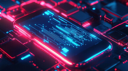 Obraz premium compact wearable smartphone background