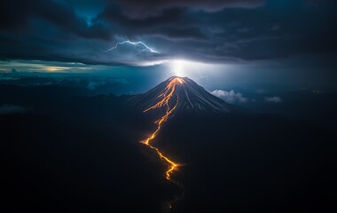 lightning over the mountains