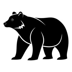 Fototapeta premium Bear Silhouette vector art isolated transparent background