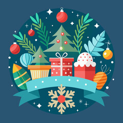 Obraz premium christmas background with christmas tree and lighting