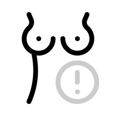 signs of breast cancer icon with duoline style, perfect for user interface projects
