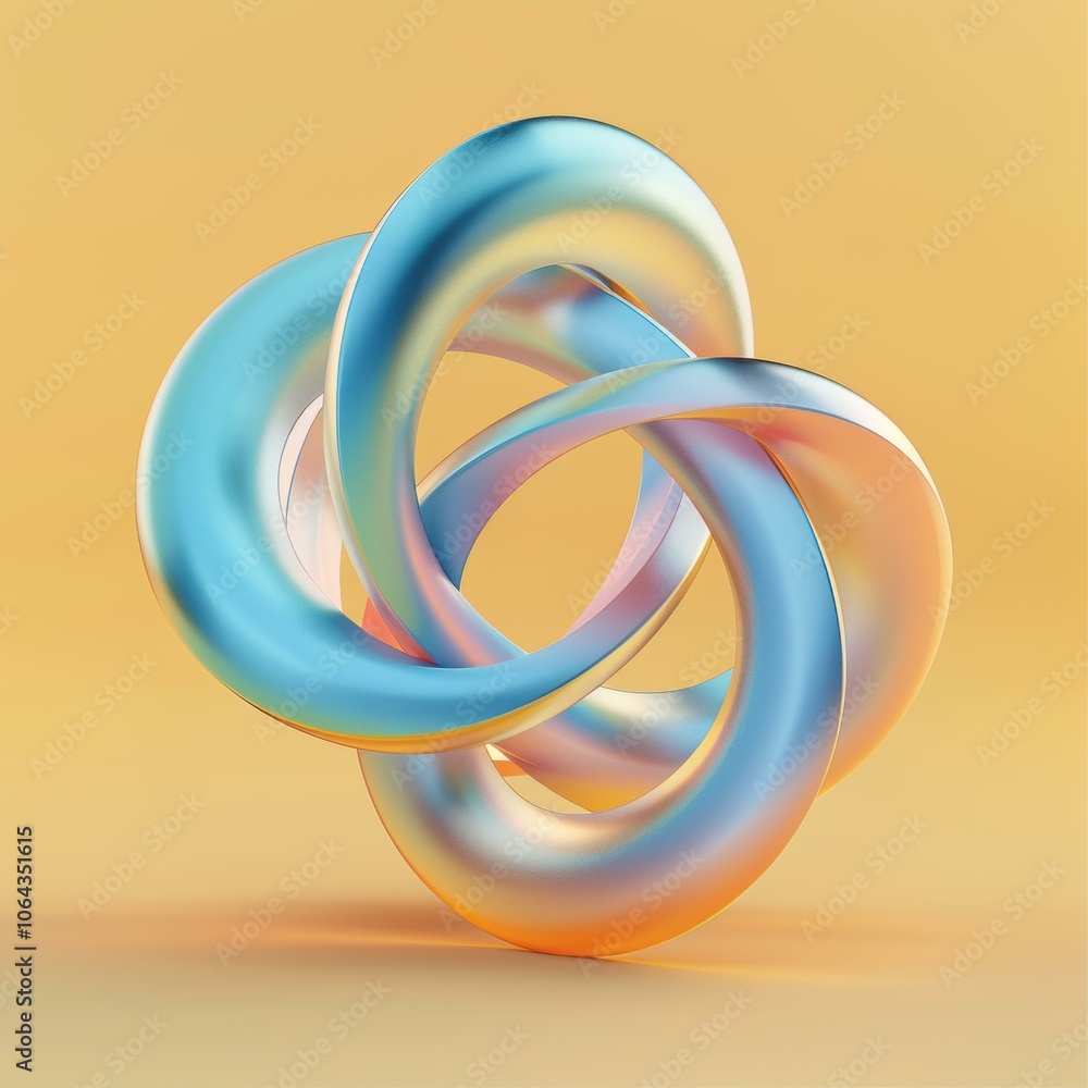 Poster intertwined rings create a dynamic abstract design. ai.