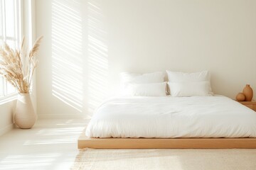 Serene Minimalist Bedroom for Meditation and Relaxation
