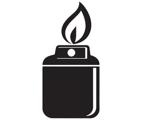Obraz premium Gas lighter vector illustration, Gas lighter isolated on white background, Lighter icon vector
