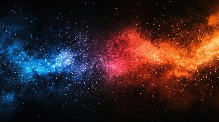 Colorful Cosmic Background with Stars and Dust Particles