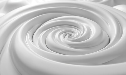 Abstract white swirl pattern. AI.