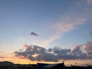 sunset over the city