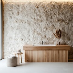 Modern Rustic Laundry Room with Stone Accents