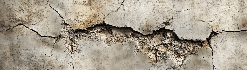 Obraz premium A Cracked and Weathered Concrete Wall Surface