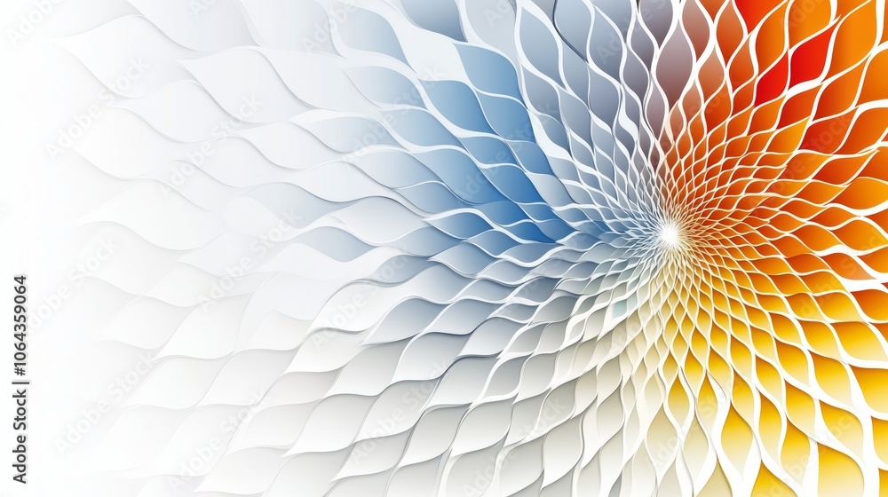 Poster abstract geometric background with swirling shapes and color gradient