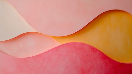 Obraz premium Abstract Background with Pink Orange and Yellow Curves