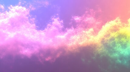Obraz premium Colorful Sky with Fluffy Clouds and Dreamy Pastel Hues