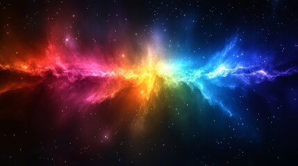Obraz premium Colorful Nebula in Deep Space with Stars Galaxy Art