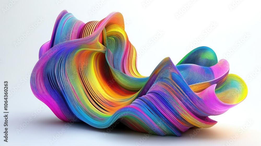 Poster colorful abstract wave form with smooth texture