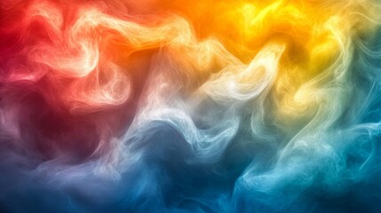 Obraz premium Abstract Swirling Smoke Background with Red Orange Yellow Blue and White Colors