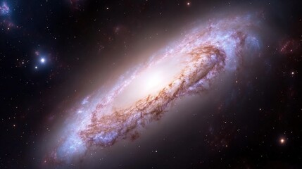 Fototapeta premium A stunning spiral galaxy illuminated in cosmic light with swirling arms and bright core captured in deep space