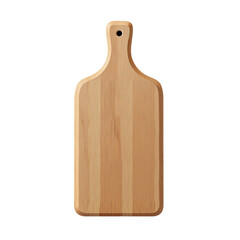 Wooden Cutting Board with Handle on Isolated Background