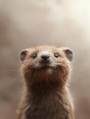 Close-up of a cute mongoose, showcasing its expressive face and keen eyes.