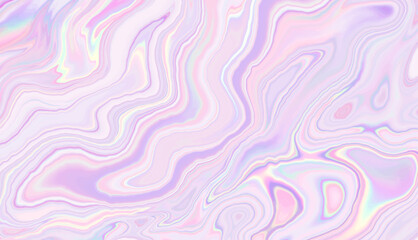 Holographic liquid marble background design with neon waves.