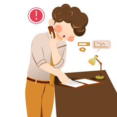 person in the office with table lamp