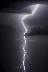 lightning bolt. Lightning flash bolt or thunderbolt. Black lightning or magic power blast storm. Thunder and lightning isolated on black background