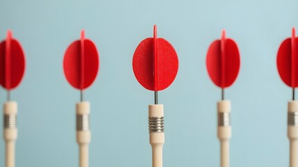 Red Darts On Blue Background