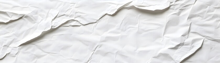 Crumpled White Paper Texture with Subtle Light and Shadow Variations