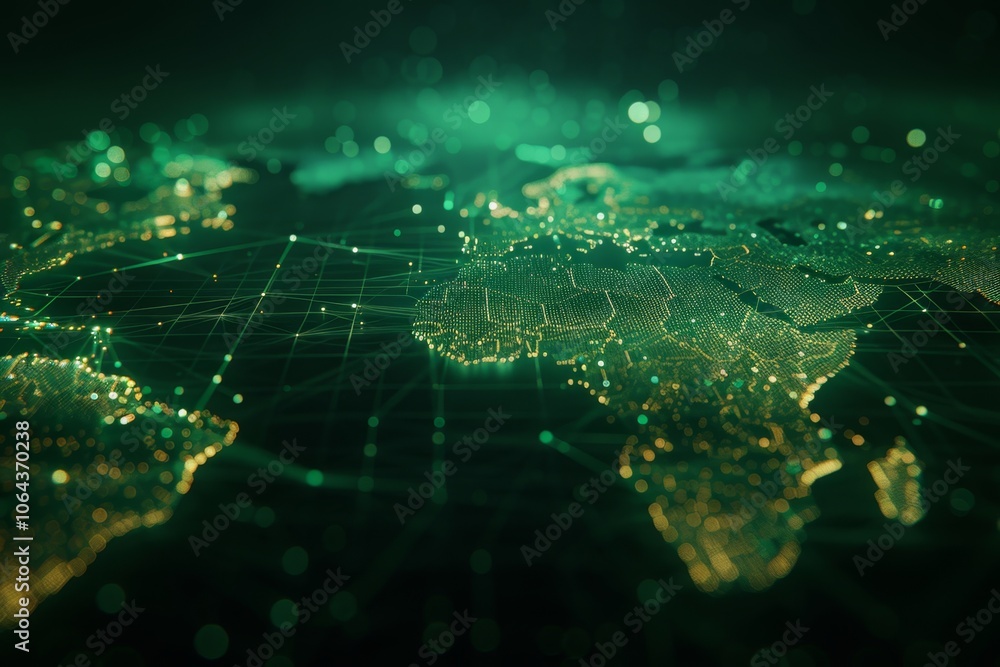 Poster a global network of innovative interconnected devices illuminating the world through technology and 