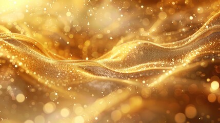 Splashing water with golden light, symbolizing abundance and prosperity.