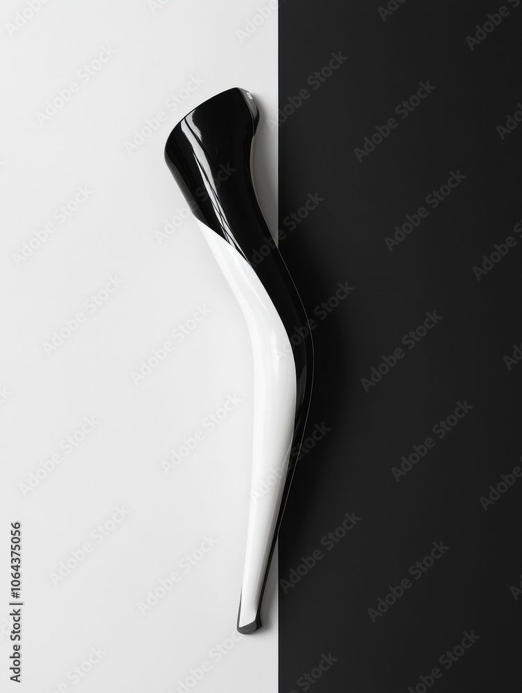 Poster this stylish prosthetic leg displays a blend of black and white colors, emphasizing its modern desig