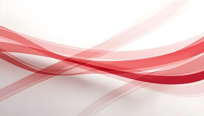 An abstract design featuring bold red and white stripe lines cascading diagonally across a smooth gradient white background. The dynamic interplay of colors and lines creates a sense of movement