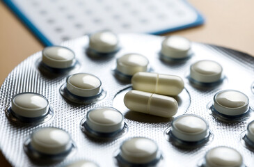 White Pills in a Silver Blister Pack