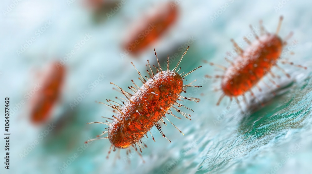 Aufkleber microscopic view of bacteria with intricate cellular structures