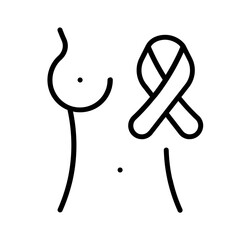 breast cancer day icon with thin style, perfect for user interface projects