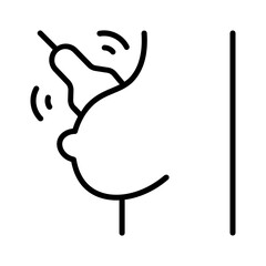 breast cancer detector icon with thin style, perfect for user interface projects