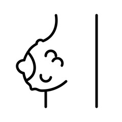 breast cancer symptoms icon with thin style, perfect for user interface projects