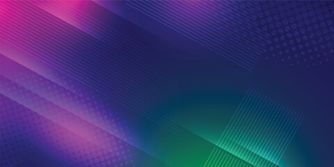 Blue abstract background in vector illustration with glow and lights, with parallel lines, bright geometric shape, design futuristic and elegant.