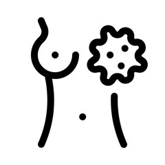 breast cancer icon with line style, perfect for user interface projects