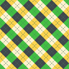 Green Plaid Seamless Pattern Design Template