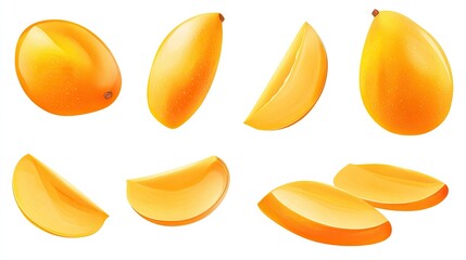 Fototapeta premium Vibrant Mango Fruits in Different Perspectives
