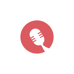 O podcast talk logo design illustration