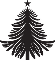 Holiday Christmas Tree Icon Vector Isolated on White.