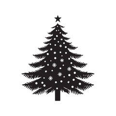Simple Christmas Tree Icon on White Background - Vector Graphic.