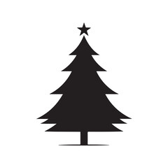 Isolated Christmas Tree Icon on White Background - Vector Illustration.