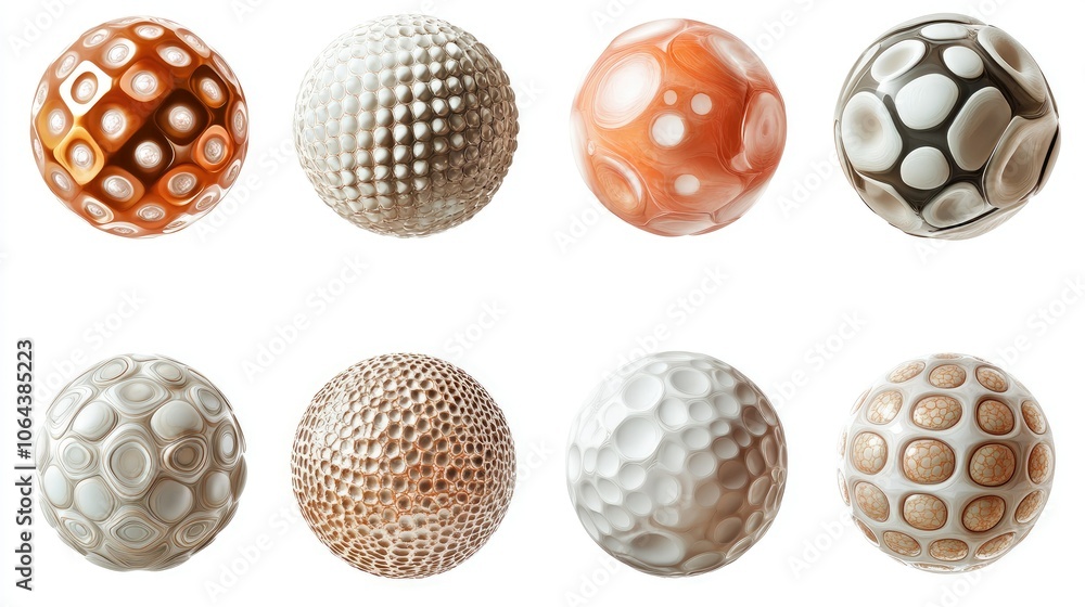 Poster textured spheres with unique patterns and colors