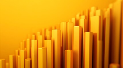 Obraz premium Abstract yellow and orange geometric shapes and lines creating a modern and digital financial data visualization chart or infographic background