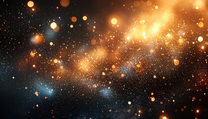 Obraz premium Abstract Background with Golden and Blue Sparkle Lights