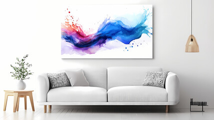 Colorful abstract swirl watercolor splash art canvas. Dreamscape. Illustration