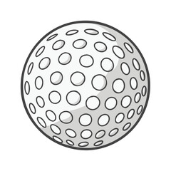 Realistic Dimpled Golf Ball Illustration, Detailed illustration of a golf ball with a dimpled surface, representing the sport of golf, recreation, and outdoor activities.
